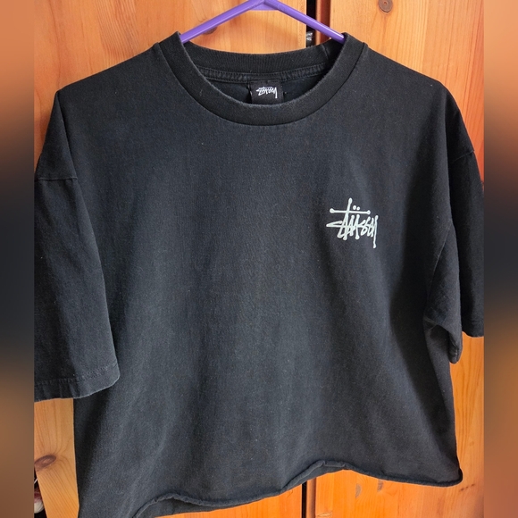 Stussy Tops - Stussy X Supreme Black Short Sleeve Cotton Graphic Tee Size XL